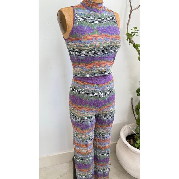 Desigual Knit Set Size M Top and Pants Matching Loungewear Y2K Festival Outfit - Picture 3 of 5